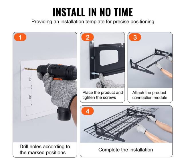 Sandėlio lentynos, 2 vnt., sieninės, 113 kg apkrova3