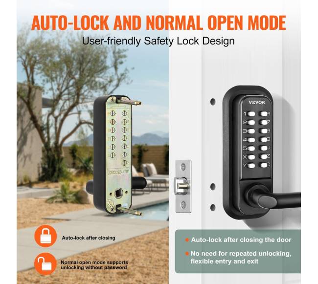 Mechaninė raktų neturinti durų spyna2