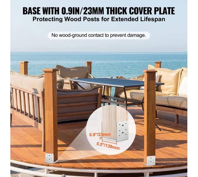 152.4x152.4 mm reguliuojama atrama stulpui, 10 vnt.4