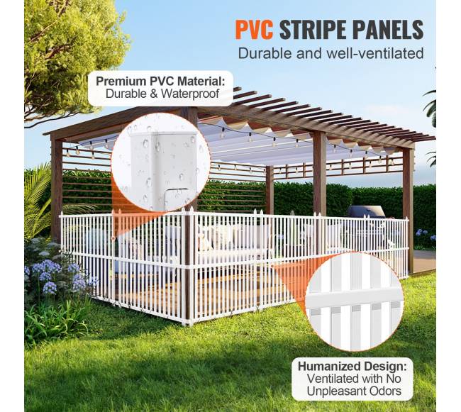 Vinilinės privatumo tvoros panelės 122 cm x 122 cm3