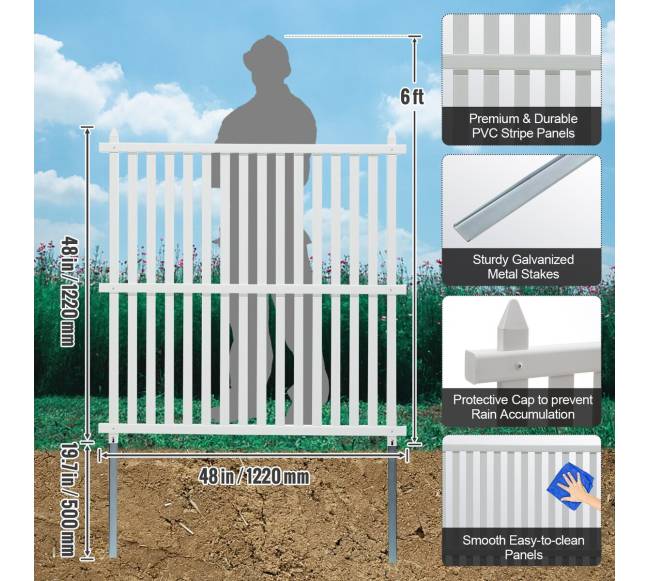 Vinilinės privatumo tvoros panelės 122 cm x 122 cm6