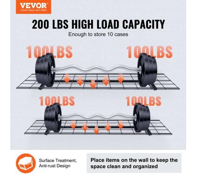 Sieniniai garažo lentynos, 2 vnt, su 90 kg apkrova1