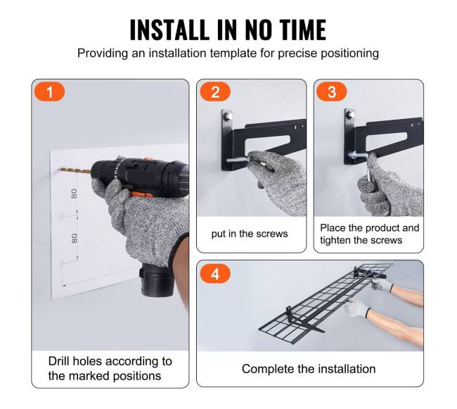 Sieniniai garažo lentynos, 2 vnt, su 90 kg apkrova3