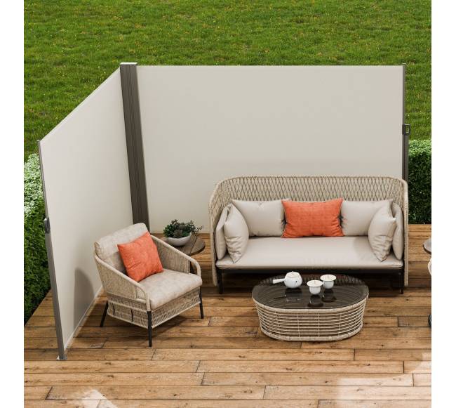 Ištraukiama šoninė stogelis, 200x600 cm, smėlio spalvos7