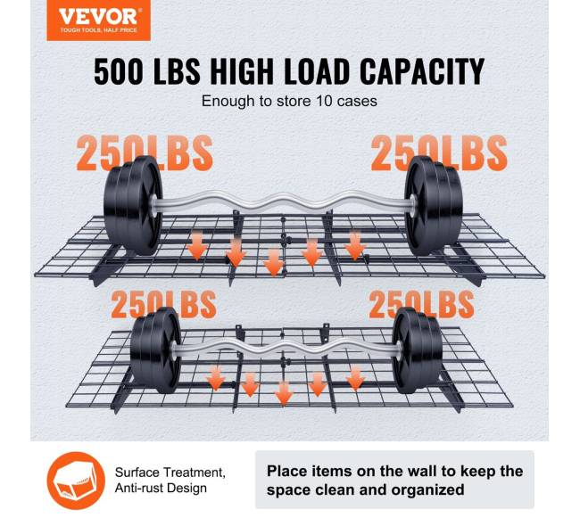 Pakabinamos garažo lentynos, 2 vnt, 183 x 61 cm, 454 kg1
