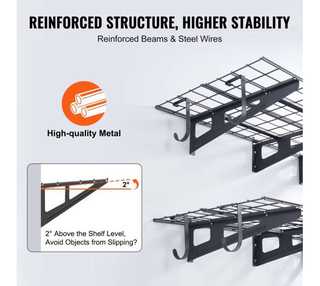 Pakabinamos garažo lentynos, 2 vnt, 183 x 61 cm, 454 kg2