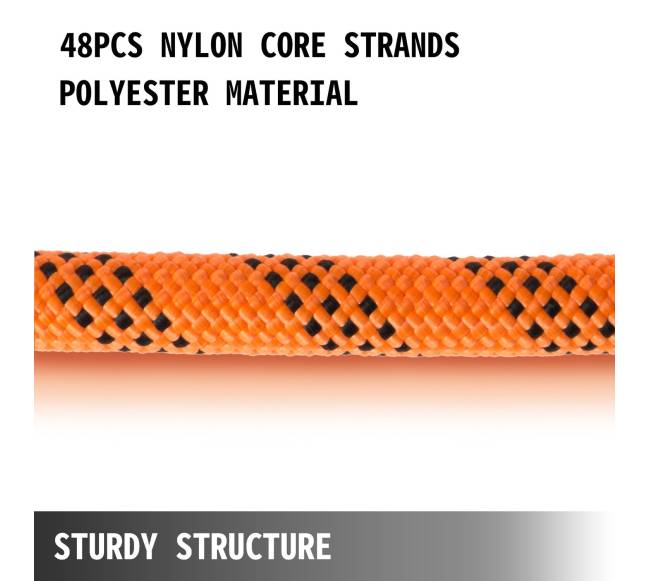 14 mm poliesterinė dvigubo pynimo virvė, 61 m1