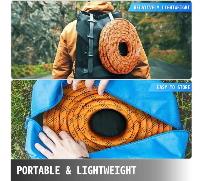 14 mm poliesterinė dvigubo pynimo virvė, 61 m5