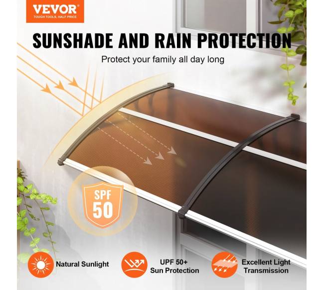 Lauko durų stogelis 100 x 100 cm1