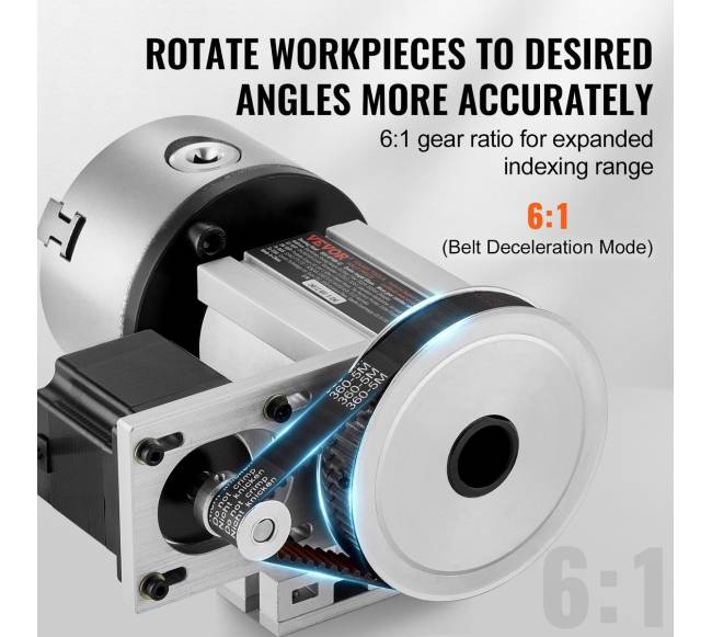 Indeksavimo padalymo galvutė su 3 žandų griebtuve CNC2