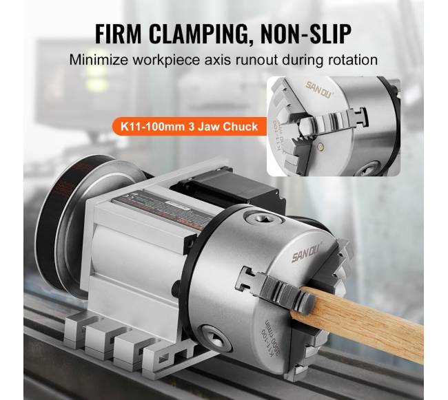 Indeksavimo padalymo galvutė su 3 žandų griebtuve CNC5