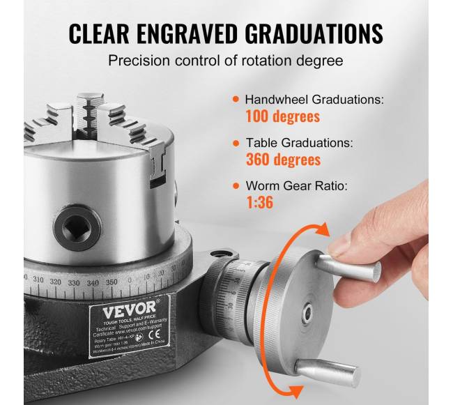 Rotacinis stalas frezavimo staklėms, 100 mm3