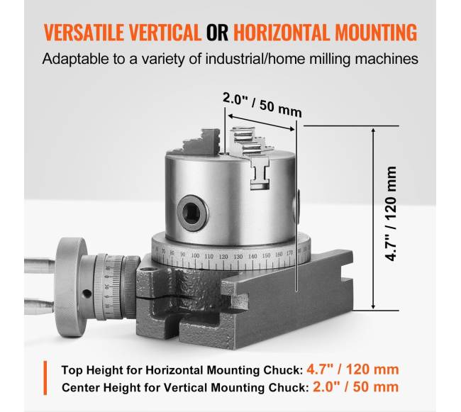 Rotacinis stalas frezavimo staklėms, 100 mm4
