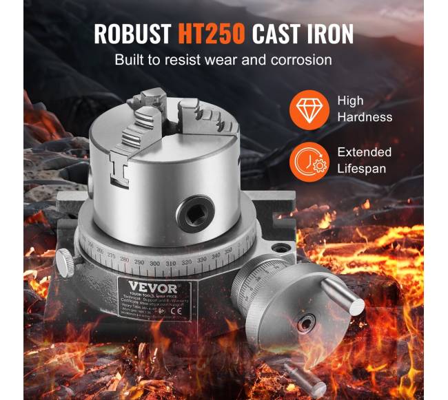 Rotacinis stalas frezavimo staklėms, 100 mm5