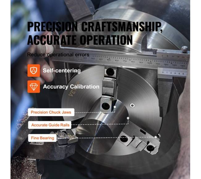 10 colių trijų žandų tekinimo staklių griebtuvė, savaime centruojanti2