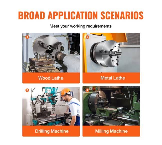 10 colių trijų žandų tekinimo staklių griebtuvė, savaime centruojanti5