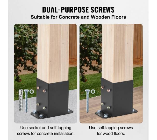 4x4 stulpų pagrindas 2 vnt. juodas2