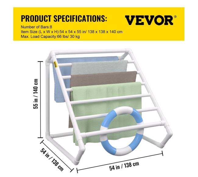 Lauko PVC rankšluosčių laikiklis su 8 strypais6