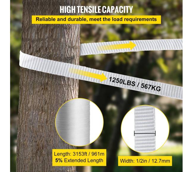 567 kg poliesterinė traukimo juosta, 961 m x 12,7 mm2