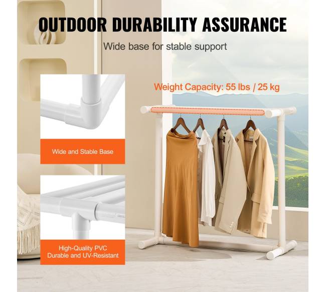 Baltojo PVC rankšluosčių stovas su 5 lentomis4