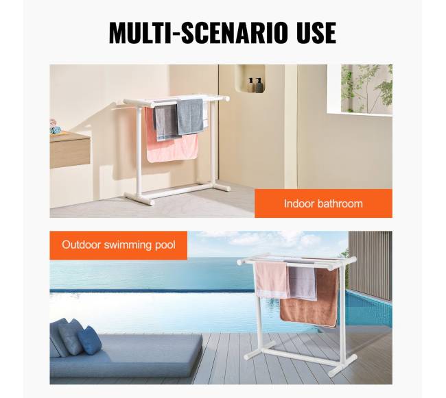 Baltojo PVC rankšluosčių stovas su 5 lentomis5