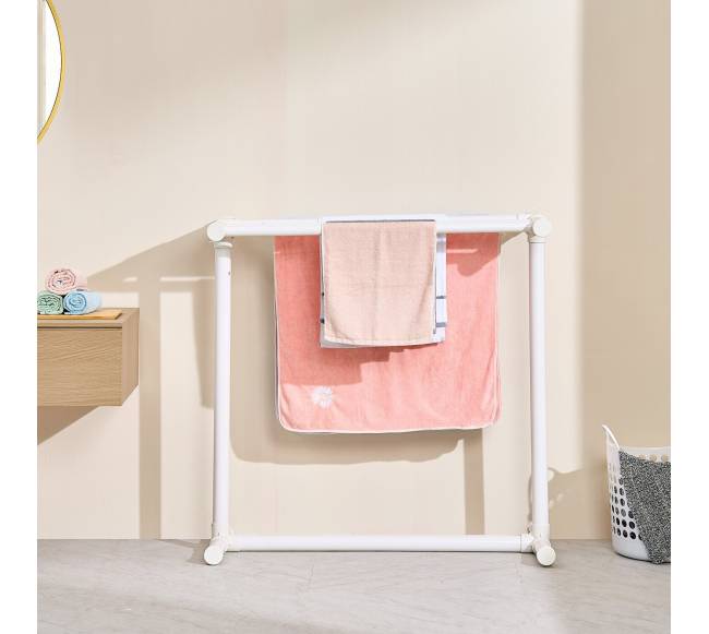 Baltojo PVC rankšluosčių stovas su 5 lentomis7