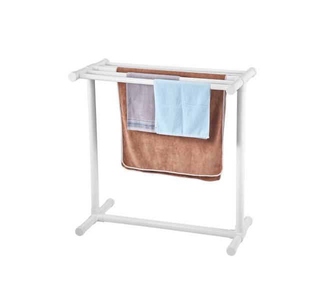 Baltojo PVC rankšluosčių stovas su 5 lentomis8