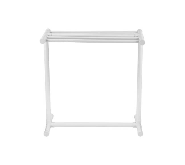 Baltojo PVC rankšluosčių stovas su 5 lentomis10