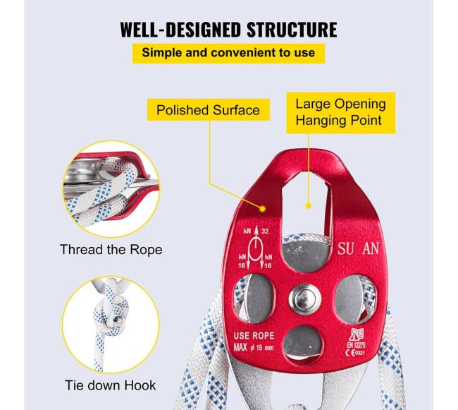Dvigubas skriemulys su virve iki 46m5