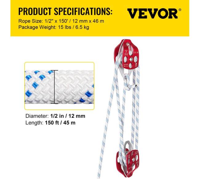 Dvigubas skriemulys su virve iki 46m6