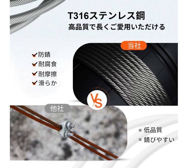 T316 nerūdijančio plieno kabelis 316"x 305 m2