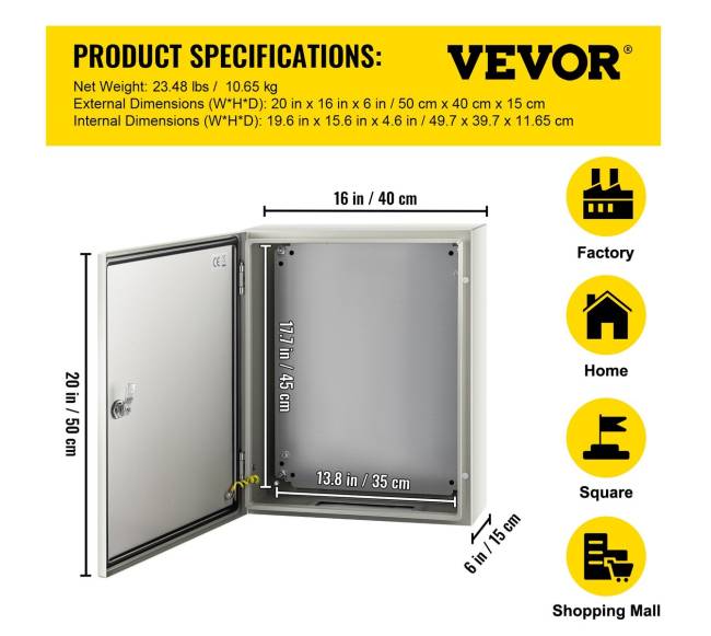 NEMA plieninė dėžutė 50 x 40 x 15 cm6