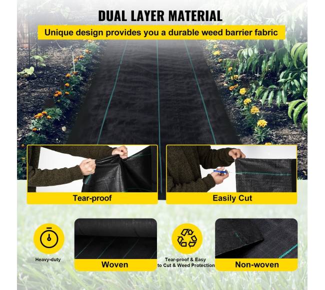 Piktžolių barjeras, geotekstilė sodui 0,9x91,4 m2