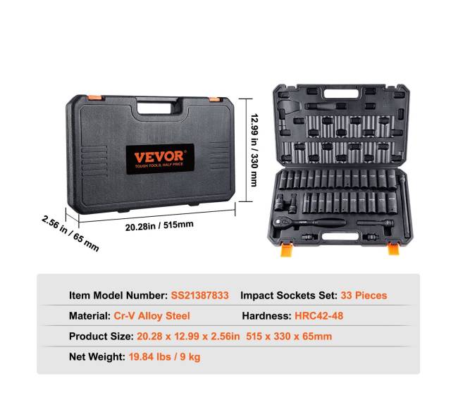 33 dalių smūginį galvučių rinkinys6