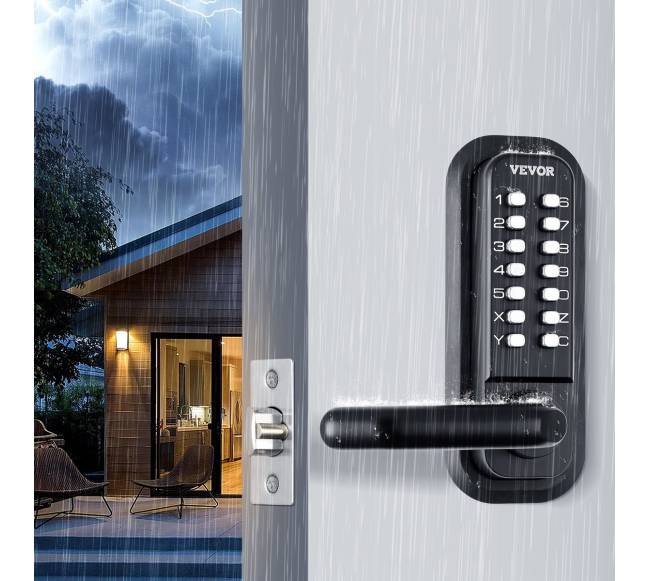 Mechaninė rakinė lauko durų spyna su skaičių klaviatūra7