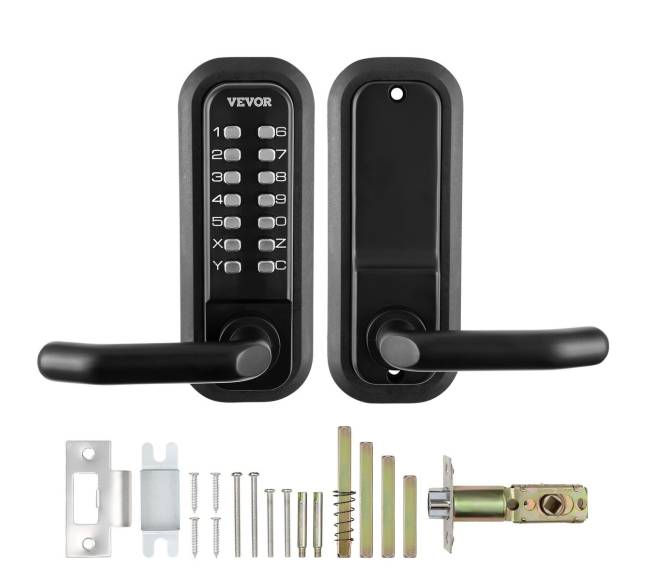 Mechaninė rakinė lauko durų spyna su skaičių klaviatūra8