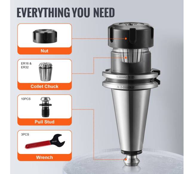 CAT40 griebtuvų laikiklis, 35 vnt., su priedais5