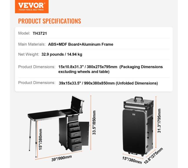 Juoda aliuminio kosmetinė su stalčiais6