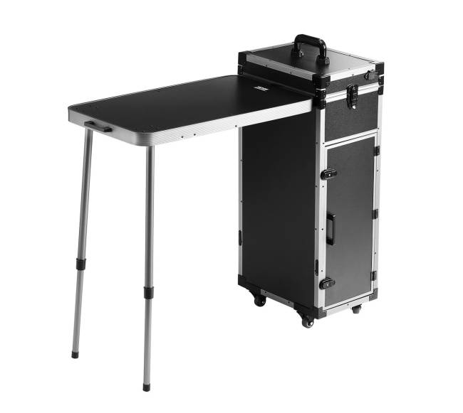 Juoda aliuminio kosmetinė su stalčiais8