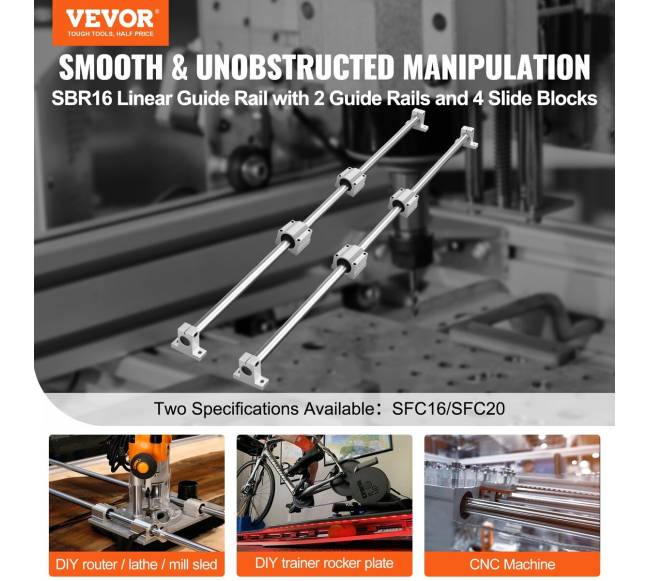 Linijinio kreiptuvo komplektas, SFC16, 1000 mm1