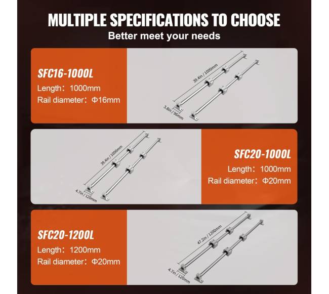 Linijinio kreiptuvo komplektas, SFC16, 1000 mm5