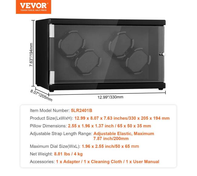 Automatinių laikrodžių laikiklis su dviem motorais6