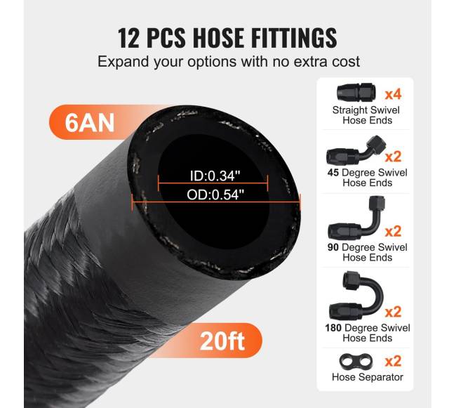 6AN kuro žarnos rinkinys, 6 m ilgio, juoda4