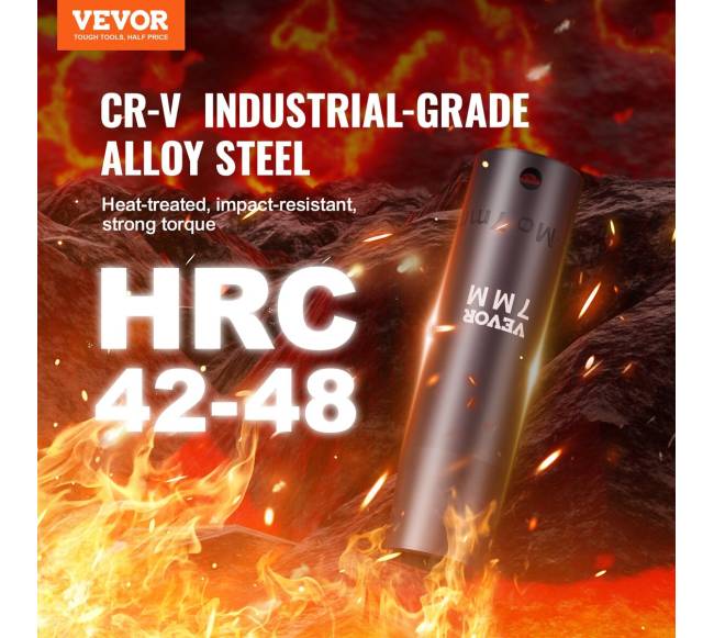 12" smūginis galvučių rinkinys, 23 vnt. SAE ir metrinis1