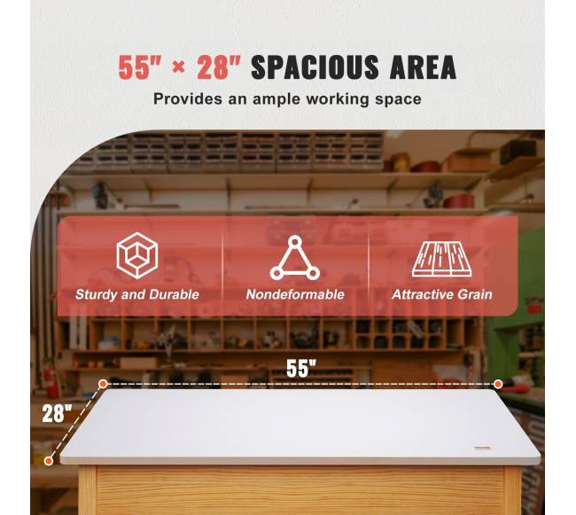 Stalo paviršius, 139,7 x 71,1 x 2,5 cm2