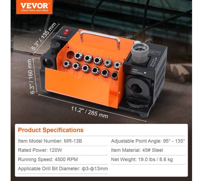 Grąžtų galąstuvas MR-13B su 11 colių tvirtinimais6