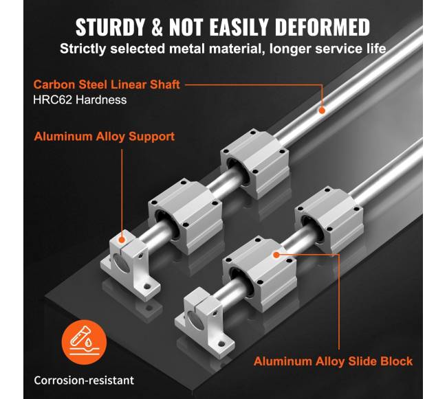 Kreipiamieji bėgeliai SFC20 1000 mm, CNC projektams2