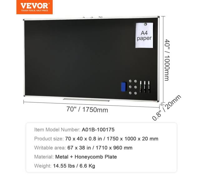 Juoda lenta su aliuminio rėmu 175 x 100 cm6