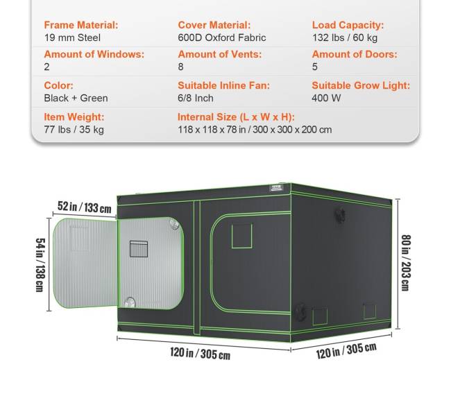 10x10 auginimo palapinė su langeliu6