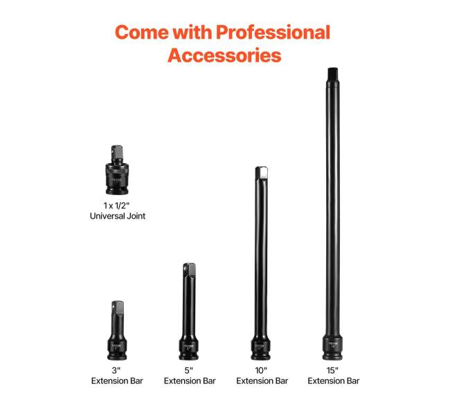 Poveikio galvučių rinkinys 12 colio, 43 vnt.3